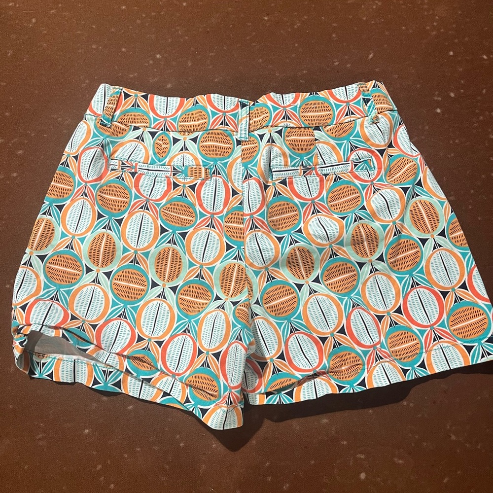 🔥crown & ivy Women's Geometric Print Shorts - Orange, Blue, White - Picture 2 of 2